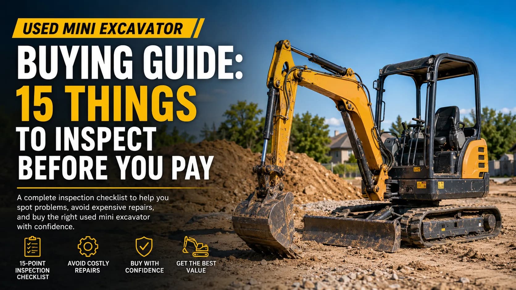 Used Mini Excavator Buying Guide: 15 Things to Inspect Before You Pay